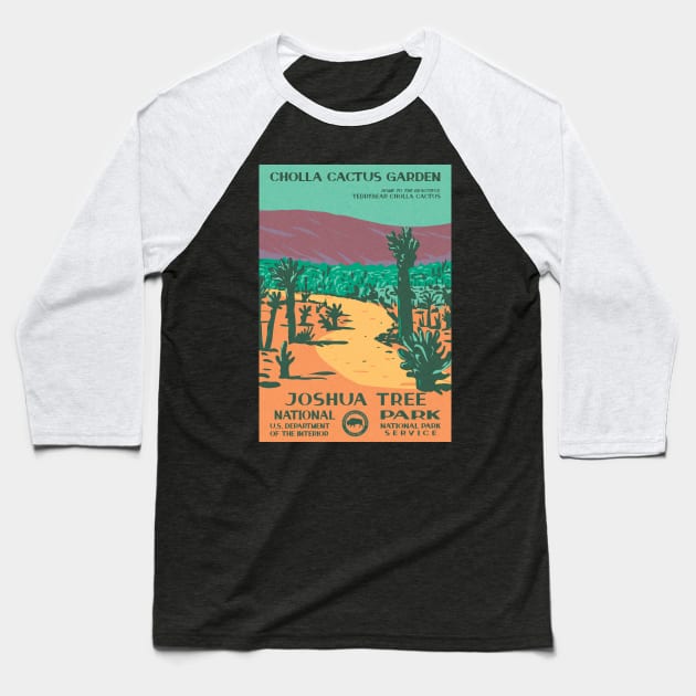 Joshua Tree National Park Cholla Cactus WPA Baseball T-Shirt by JordanHolmes
